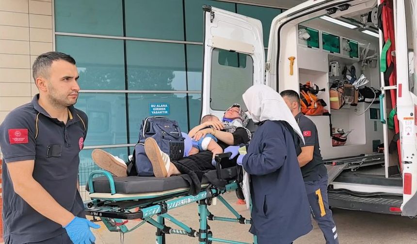 Araç, işletme kapısına daldı: 4 yaralı