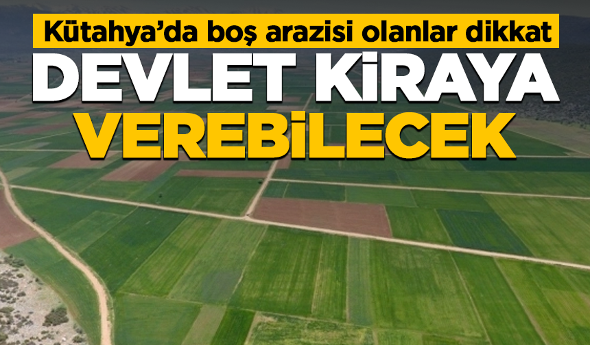 Kütahya’da boş arazisi olanlar dikkat: Devlet kiraya verebilecek