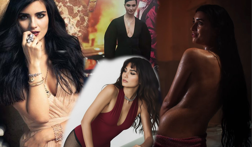 Derin dekoltesiyle mest etti! Tuba Büyüküstün galaya damga vurdu