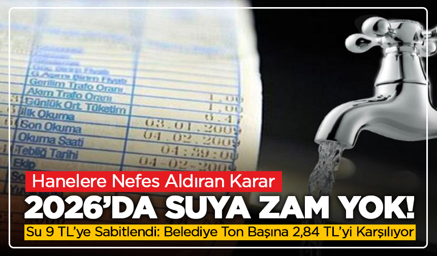 2026’da Suya Zam Yok! Kütahya’da Fiyat Düştü, Yük Belediyeye Bindi