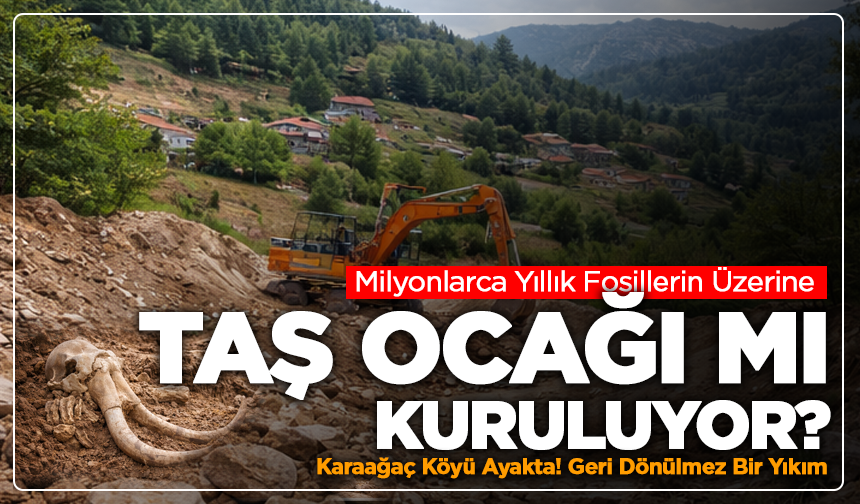 Karaağaç Köyü Ayakta!  Milyonlarca Yıllık Fosillerin Üzerine Taş Ocağı mı Açılıyor?