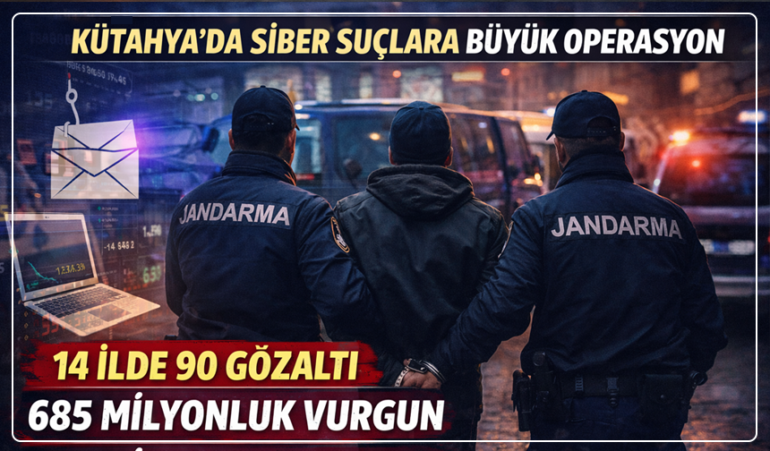 Kütahya’da Siber Dolandırıcılara Darbe: 14 İlde Dev Operasyon, 90 Şüpheli Yakalandı