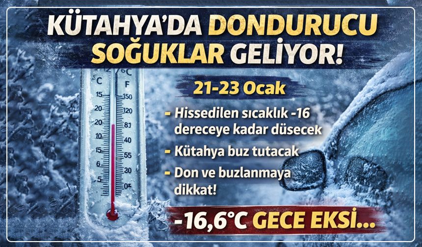 Kütahya’da Soğuk Alarmı: Uç Sıcaklık -16,6 Dereceye Kadar Düşecek