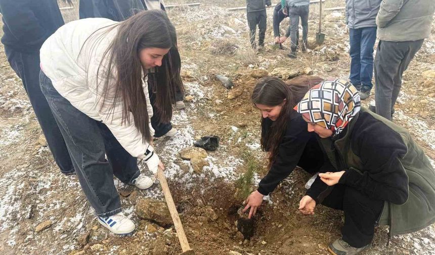 Altıntaş’ta çevre seferberliği: Öğrencilerden anlamlı fidan dikimi
