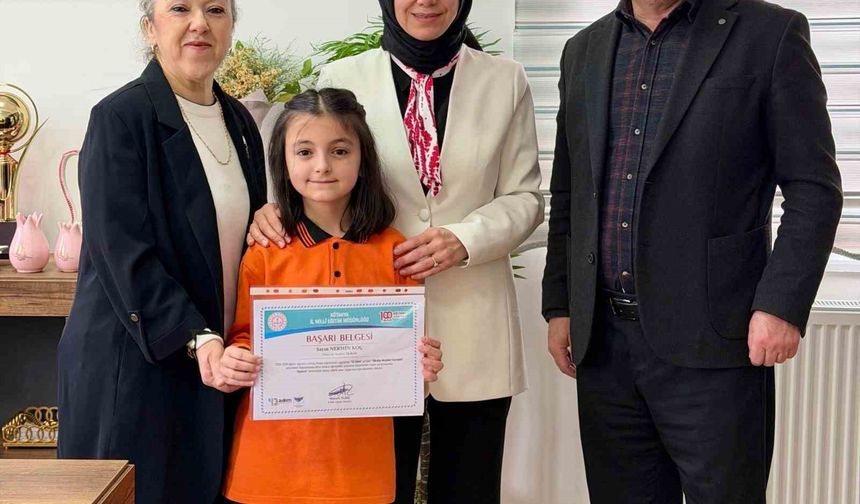 Hisarcık’ta gurur günü: İlkokul öğrencisi il üçüncüsü oldu