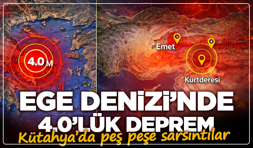 Ege Denizi’nde 4.0’lük deprem, Kütahya’da artçı sarsıntılar