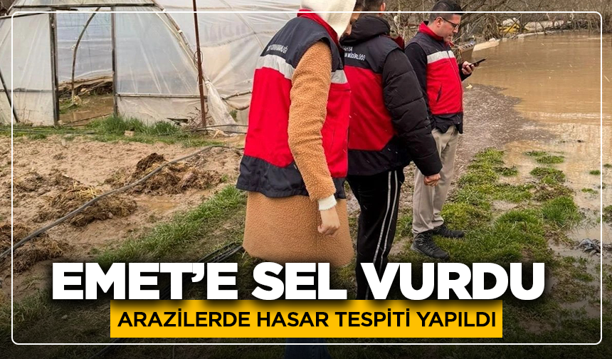 Emet’te sel vurdu: Arazilerde hasar tespiti yapıldı