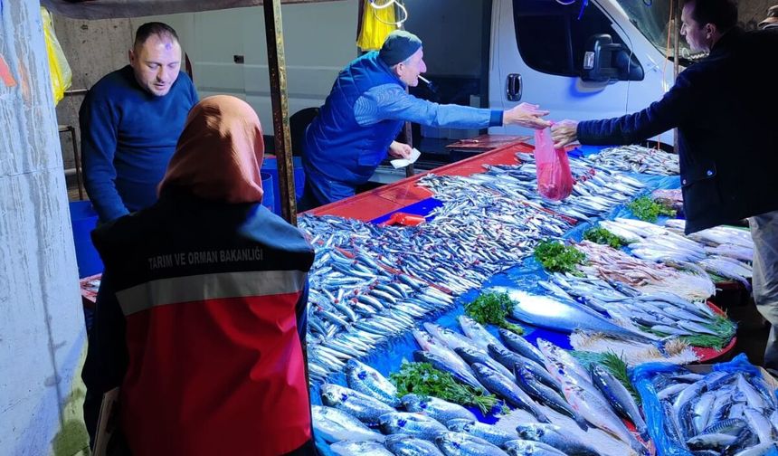 Altıntaş’ta sıkı denetim: Pazarda balıkçılar tek tek incelendi