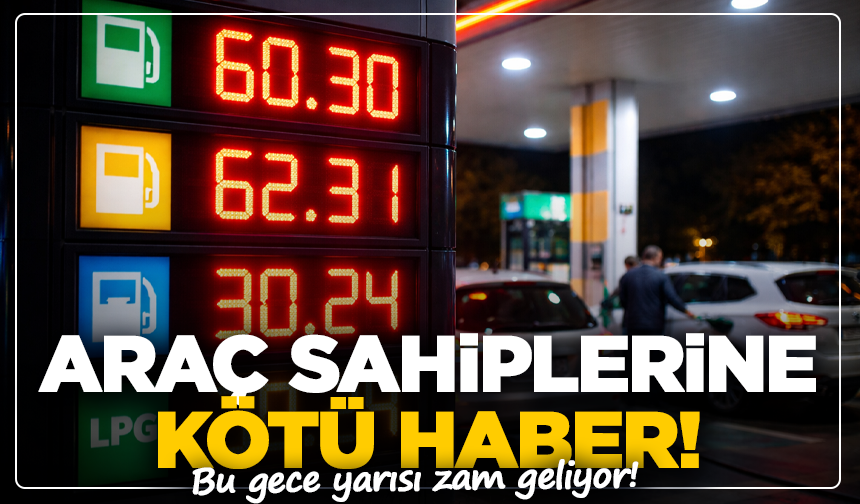 Kütahya’da araç sahiplerine kötü haber: Bu gece yarısı zam geliyor!