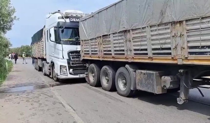 Tırlar çarpıştı facianın eşiğinden dönüldü