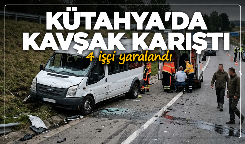 Kütahya'da kavşak karıştı: 4 işçi yaralandı