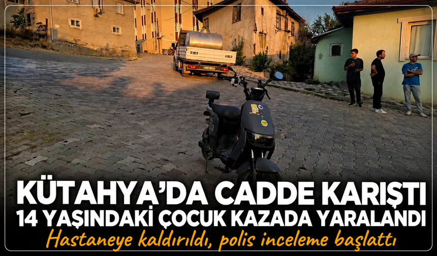 Kütahya'da bisiklet, kamyonete çarptı: 14 yaşındaki çocuk yaralandı