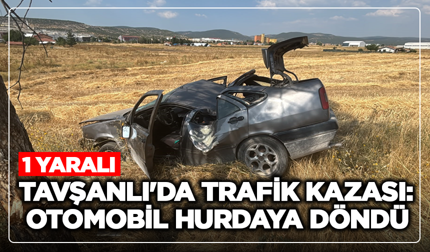 Tavşanlı'da Trafik Kazası: Otomobil Hurdaya Döndü, 1 Yaralı