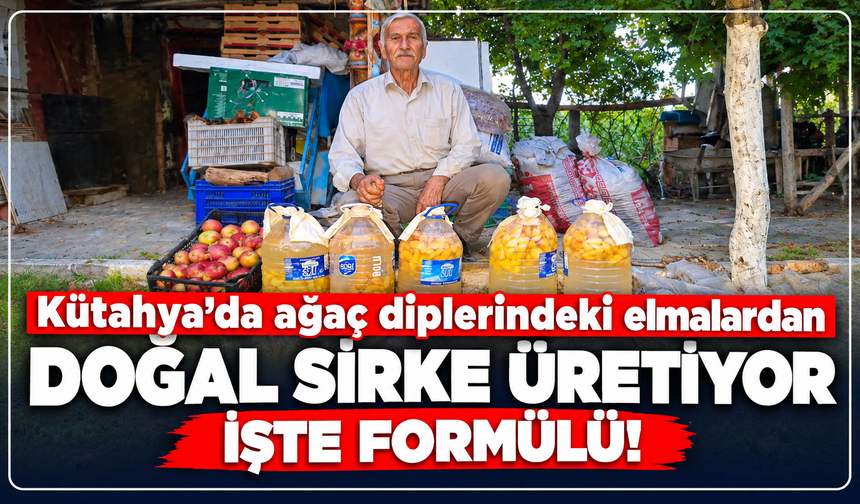 Kütahya'da ağaç diplerine düşen elmalardan doğal sirke üretiyor: Formülünü açıkladı!