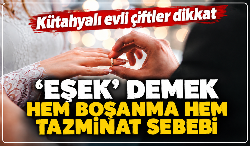 Kütahyalı evli çiftler dikkat: ‘Eşek’ demek hem boşanma hem tazminat sebebi