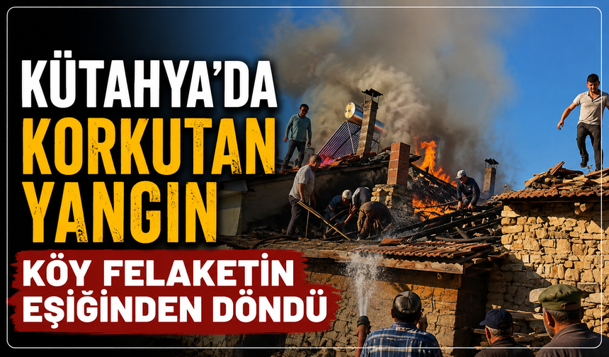 Kütahya'da korkutan yangın: Köy, felaketin kıyısından döndü