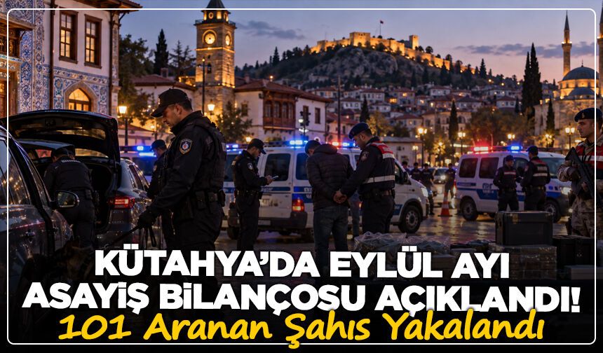 Kütahya’da Eylül Ayı Asayiş Bilançosu Açıklandı! 101 Aranan Şahıs Yakalandı