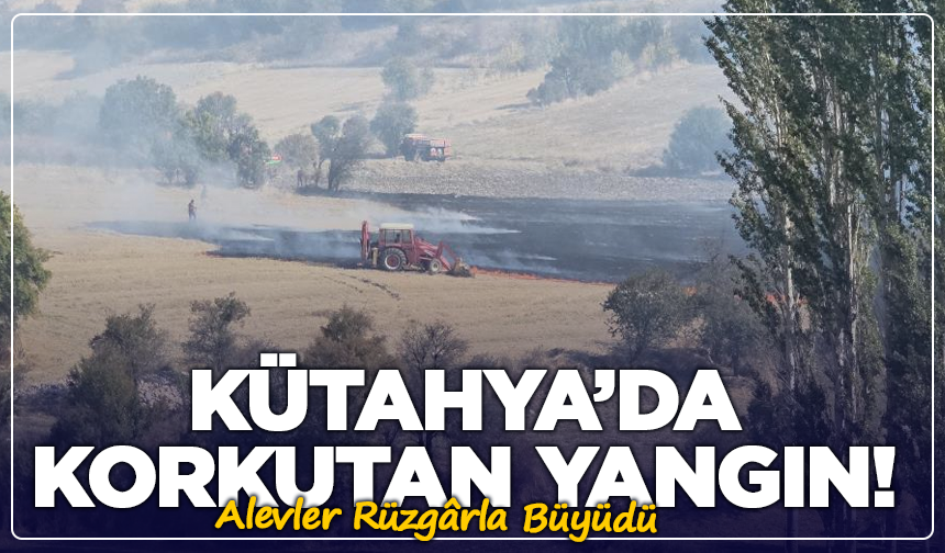 Kütahya’da Korkutan Yangın! Alevler Rüzgârla Büyüdü