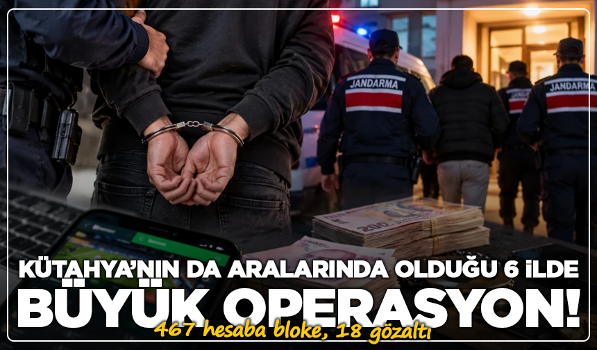 Kütahya’nın da aralarında olduğu 6 ilde büyük operasyon! 467 hesaba bloke, 18 gözaltı