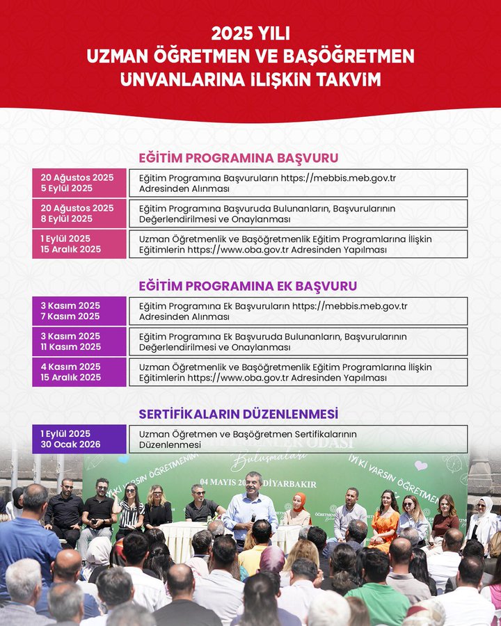 Uzman Ve Başöğretmenlik Takvimi 2025 Açıklandı