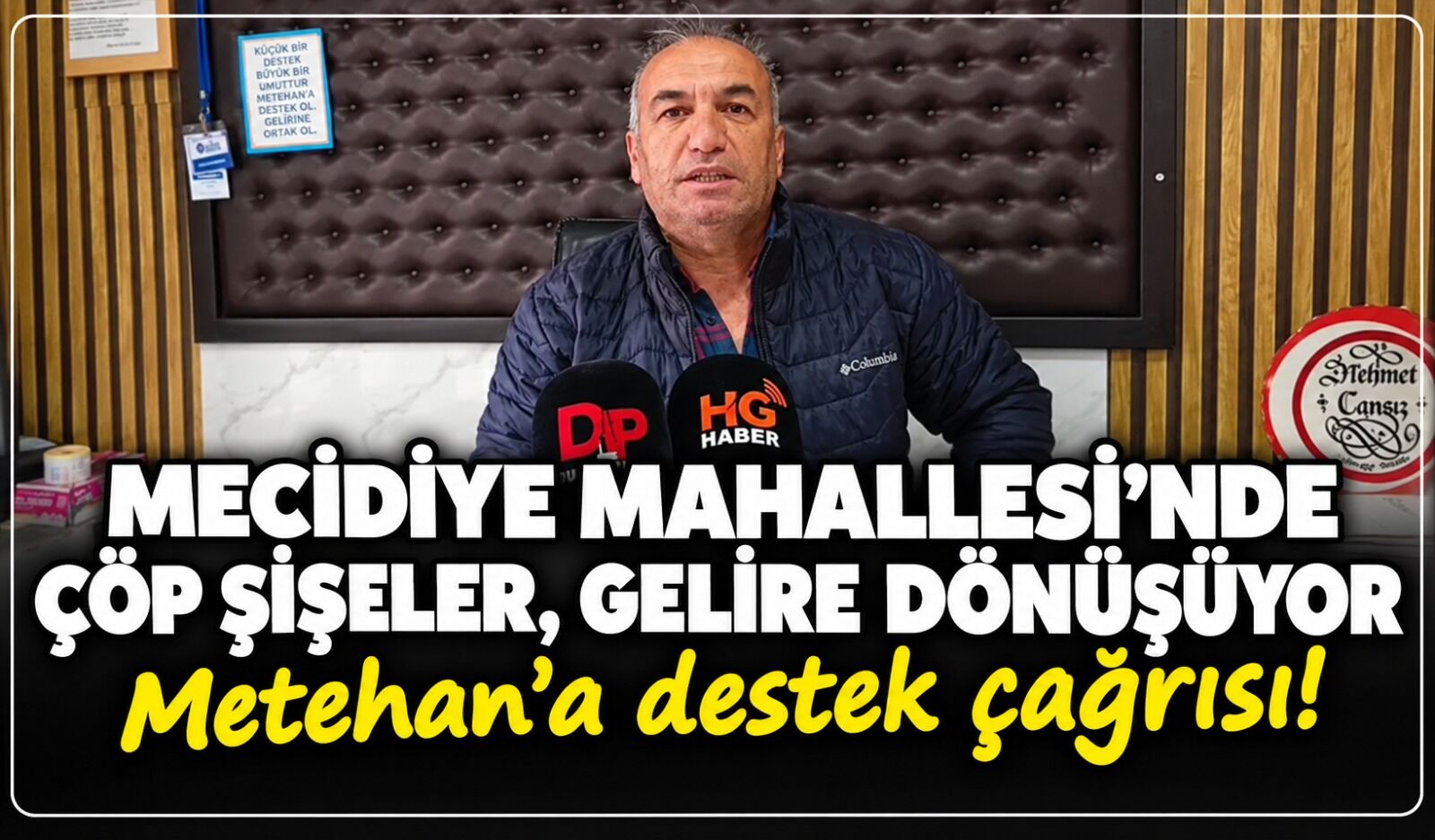 Mecidiye Mahallesi'nde çöp şişeler, gelire dönüşüyor: Metehan'a destek çağrısı!