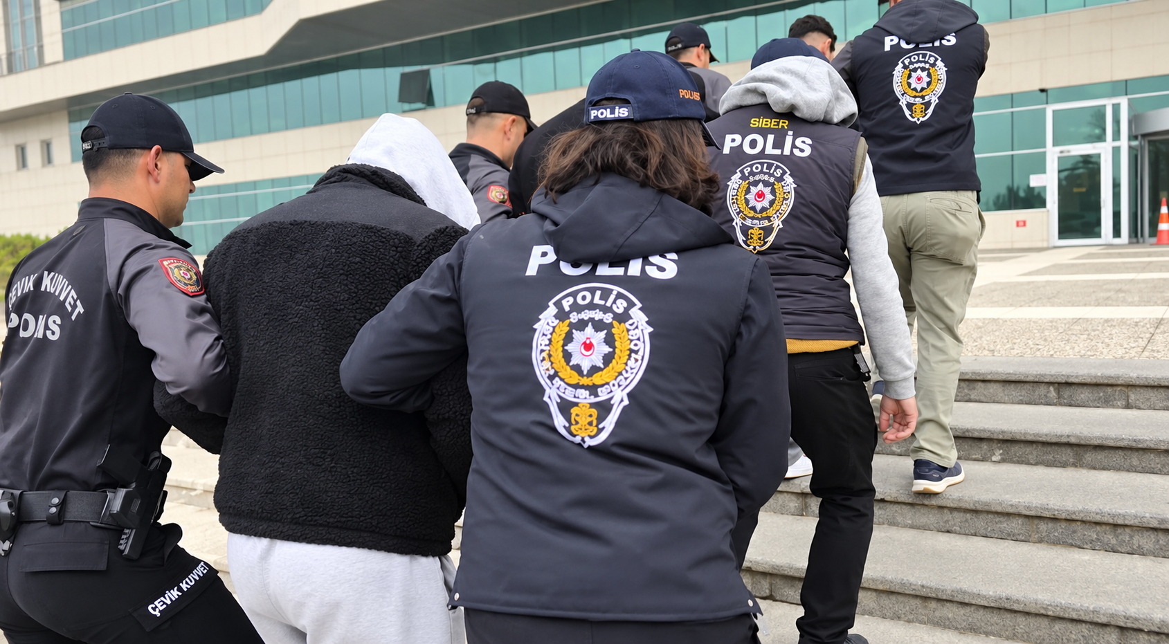 Bina Merdivenlerinde Polis