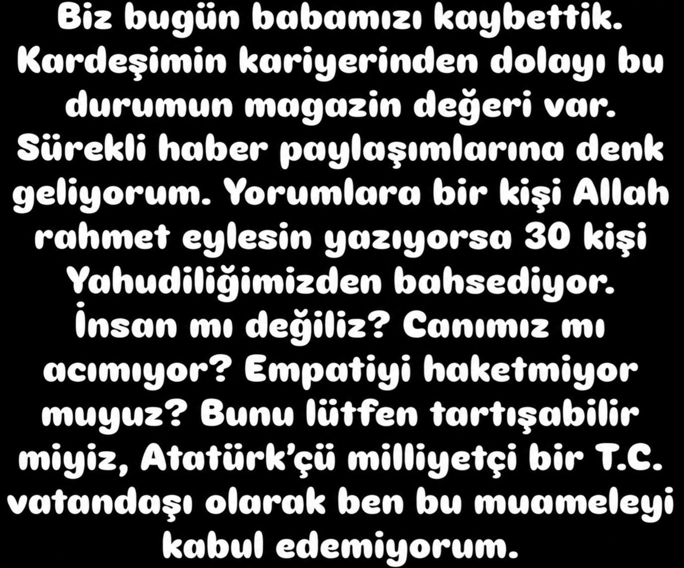 Siyah Zeminde Yürekten Bir Açıklama